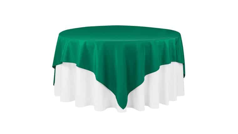 Polyester Square 90″x90″ Overlay/Tablecloth – Emerald Green | Rental