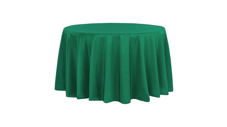 Round Polyester 132″ Tablecloth Rental – Emerald Green | Rental