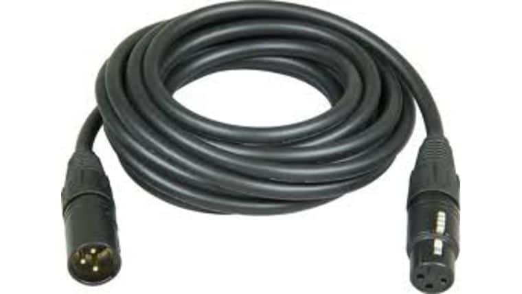 XLR 3-Pin Female to XLR Male Data Cable Rental – 100’ Black | Rental