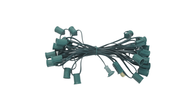 50′ Green String C7 – LED Clear Bulb String Lights Kit | Rental 50′ Green String C7 – LED Clear Bulb String Lights Kit | Rental