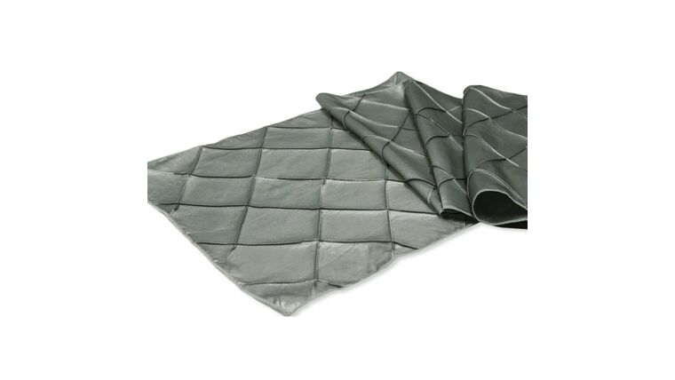 Pintuck Table Runner – Silver | Rental