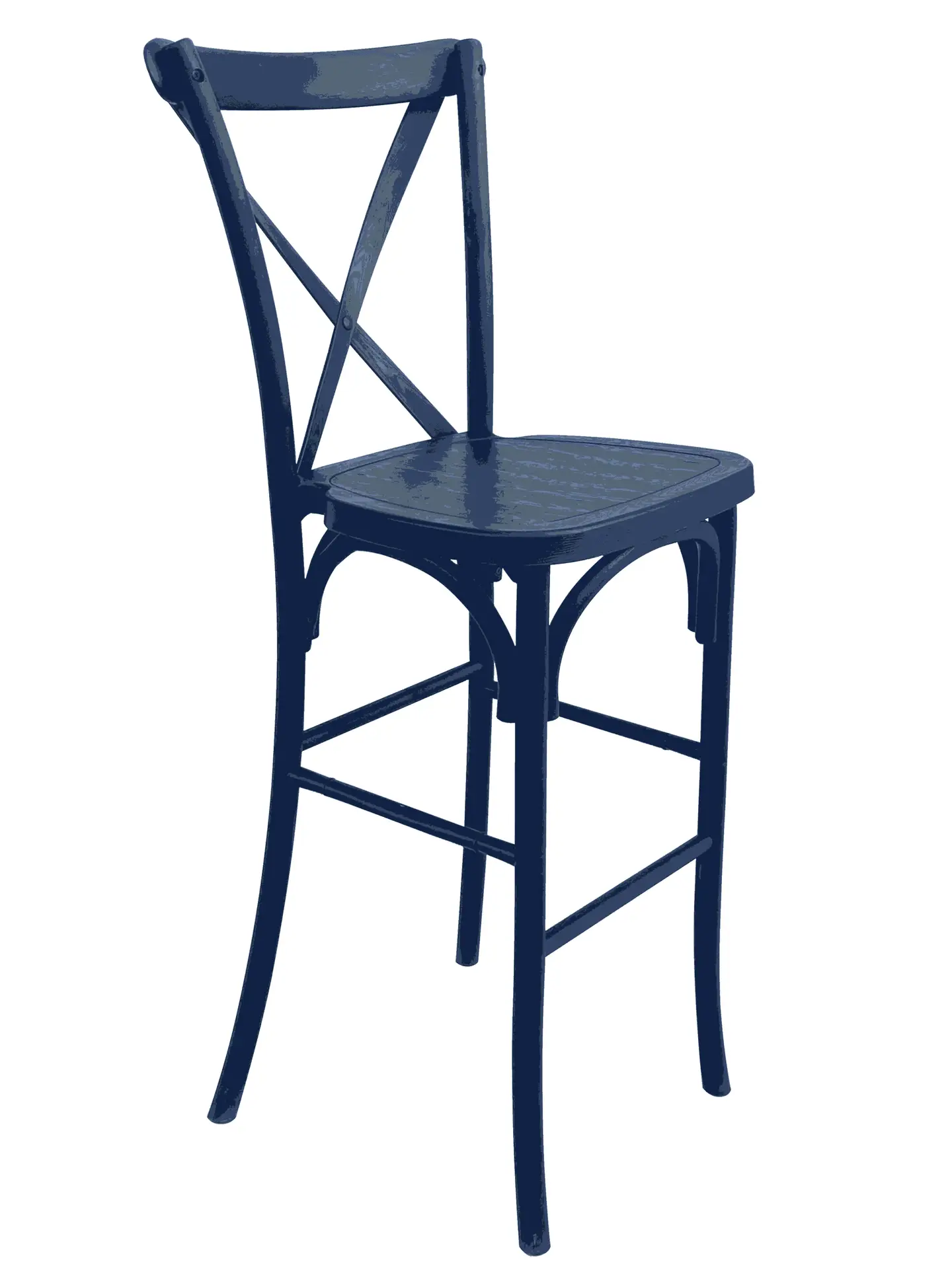 Black Resin Steel Skeleton™ Cross Back Barstool (Per Unit Price Shown – Sold only in Quantities of 2) Some Assembly Required | Rental Black Resin Steel Skeleton™ Cross Back Barstool (Per Unit Price Shown – Sold only in Quantities of 2) Some Assembly Required | Rental