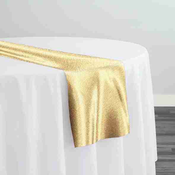 Luxury Satin Table Runner in Gold | Rental