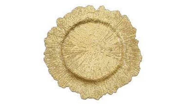 Reef Acrylic Charger Plate – Gold | Rental