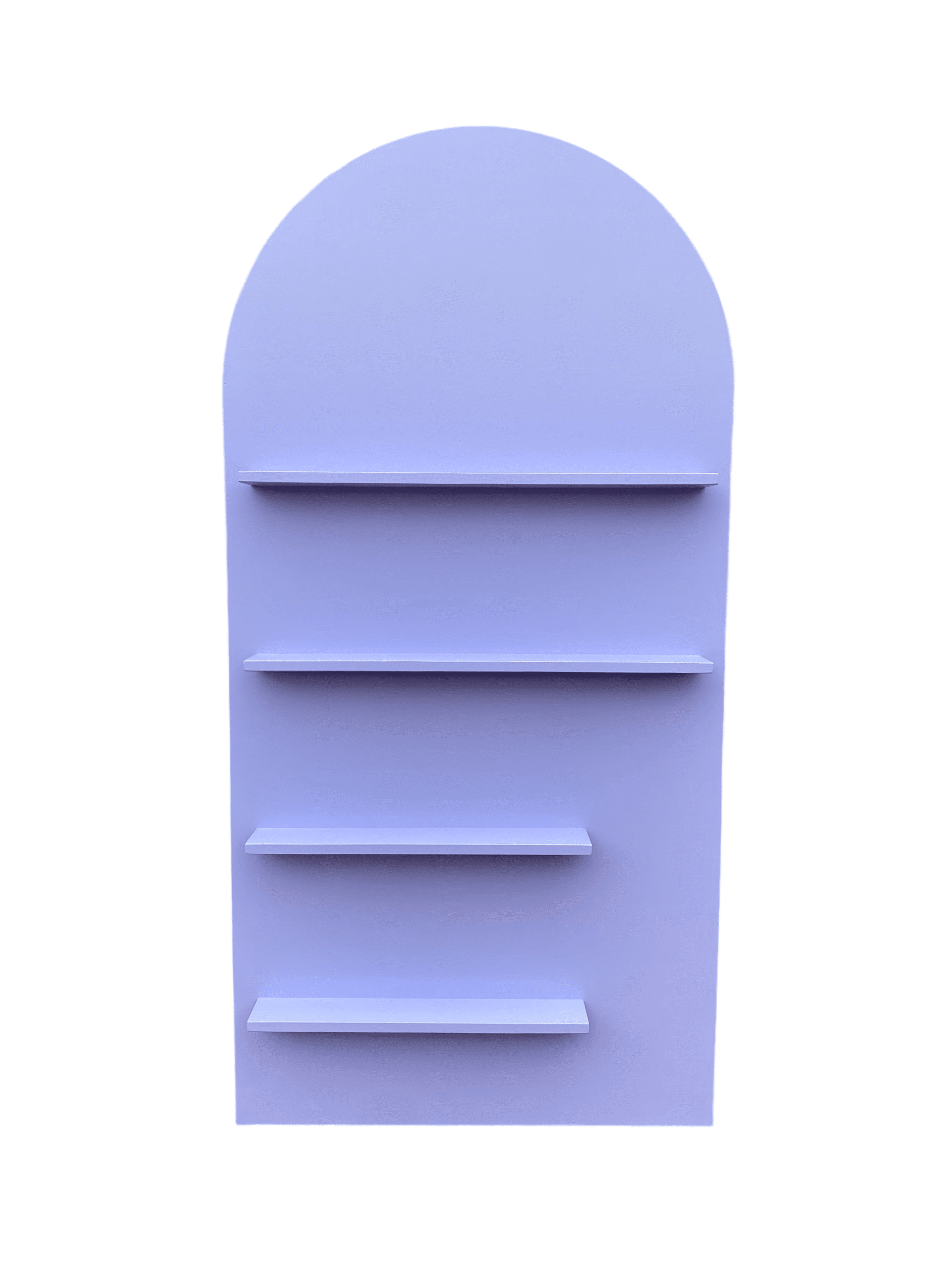 Lavender Arch Shelf Display Wall | Rental