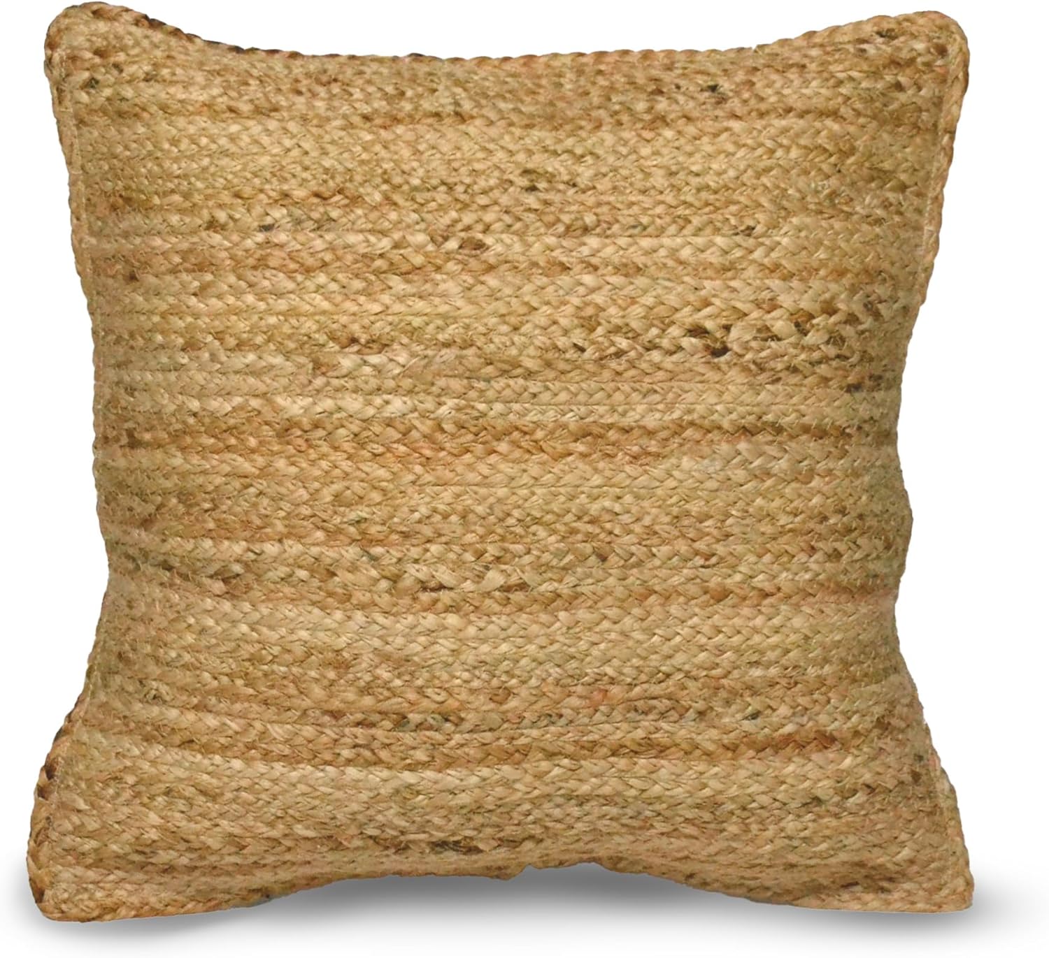 Jute Throw Pillow Covers, Braided Decorative Pillow Covers, Farmhouse Accent, Pillows for Couch, Living Room Decor, 18 x 18 inch, Natural | Rental