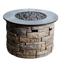 Fire Pit – Allen + Roth 30000 BTU 36-1/2″ Stone Composite Liquid Propane Fire Pit | Rental
