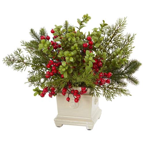 Holiday Berry and Pine Artificial Arrangement | Rental
