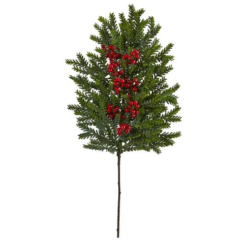 34” Pine and Berries Artificial Hanging Plant | Rental 34” Pine and Berries Artificial Hanging Plant | Rental