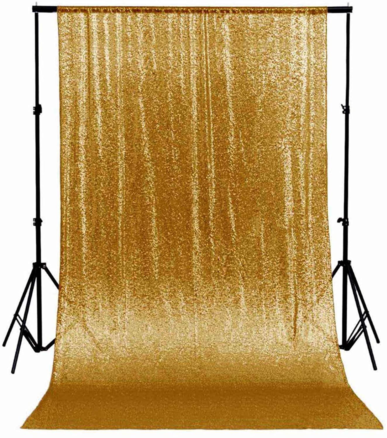 Drapery – Sequin Curtain Backdrop – 8′ x 8′  Gold | Rental