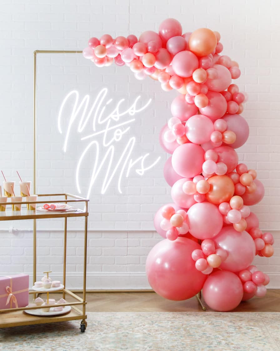 Rosé Bubbles – 4×6 Frame with Garland Install Piece and Neon Sign | Rental Rosé Bubbles – 4×6 Frame with Garland Install Piece and Neon Sign | Rental