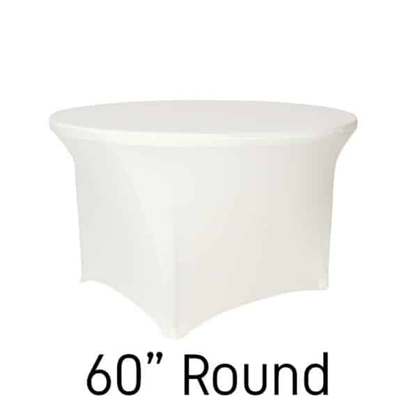 200 GSM Grade A Quality 60″ Round Spandex Table Cover – Ivory | Rental 200 GSM Grade A Quality 60″ Round Spandex Table Cover – Ivory | Rental