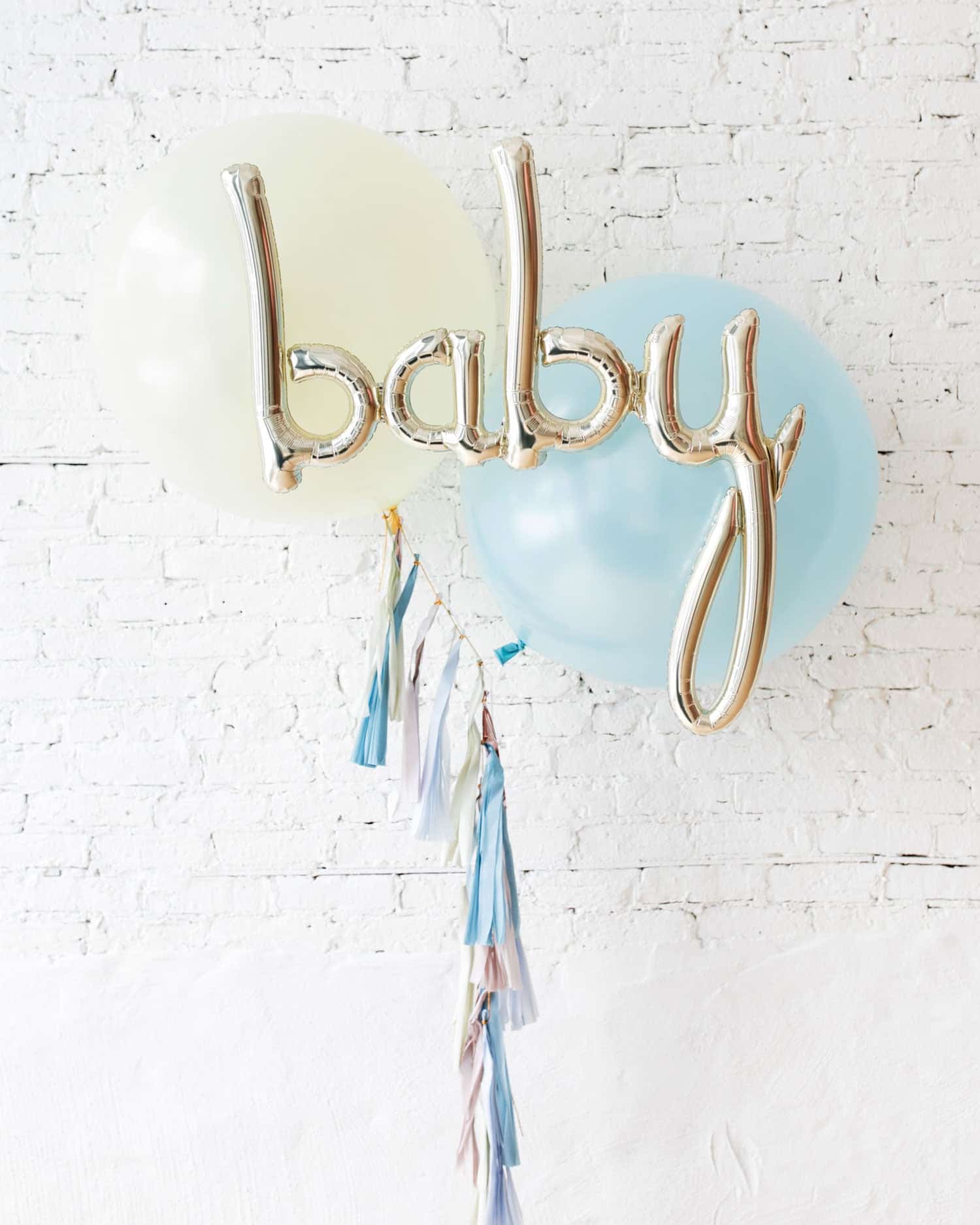 GIFT-Ivory & Light Blue Giant Baby Bouquet and Blush Tassel | Rental GIFT-Ivory & Light Blue Giant Baby Bouquet and Blush Tassel | Rental