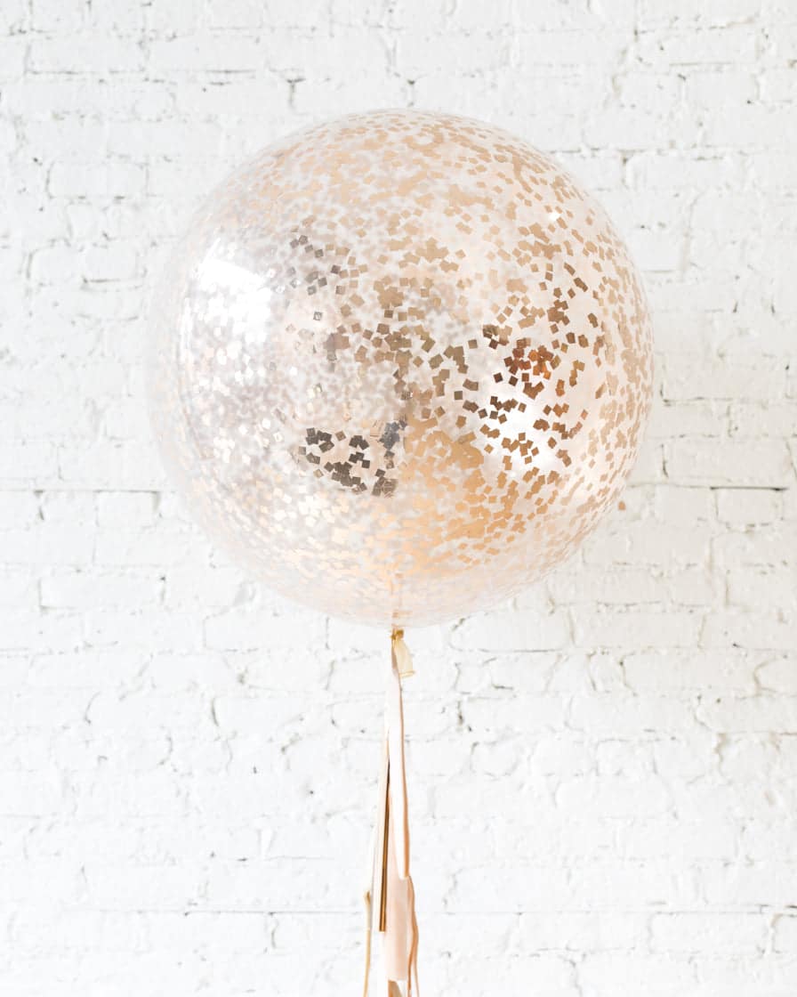 GIFT-Copper Confetti Giant Balloon and Ivory, Blush & Copper Tassel | Rental GIFT-Copper Confetti Giant Balloon and Ivory, Blush & Copper Tassel | Rental