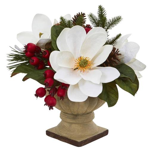 15” Magnolia, Pine and Berries Artificial Arrangement | Rental 15” Magnolia, Pine and Berries Artificial Arrangement | Rental