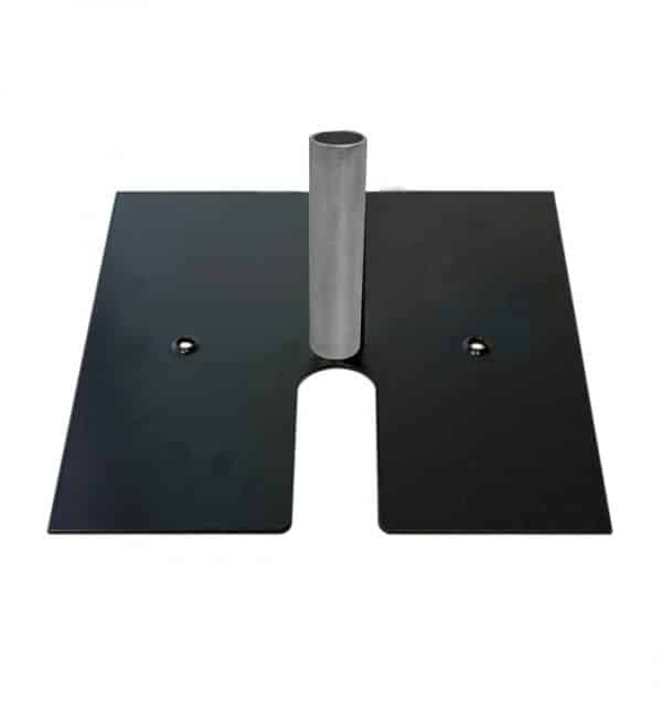 Black Pro & EZ Series – 18in x 18in Heavy Duty Base w/ 6″ x 2″ Pin (Up to 14ft) | Rental
