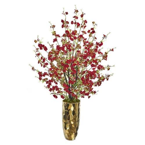 33” Cherry Blossom Artificial Arrangement in Gold Vase | Rental 33” Cherry Blossom Artificial Arrangement in Gold Vase | Rental