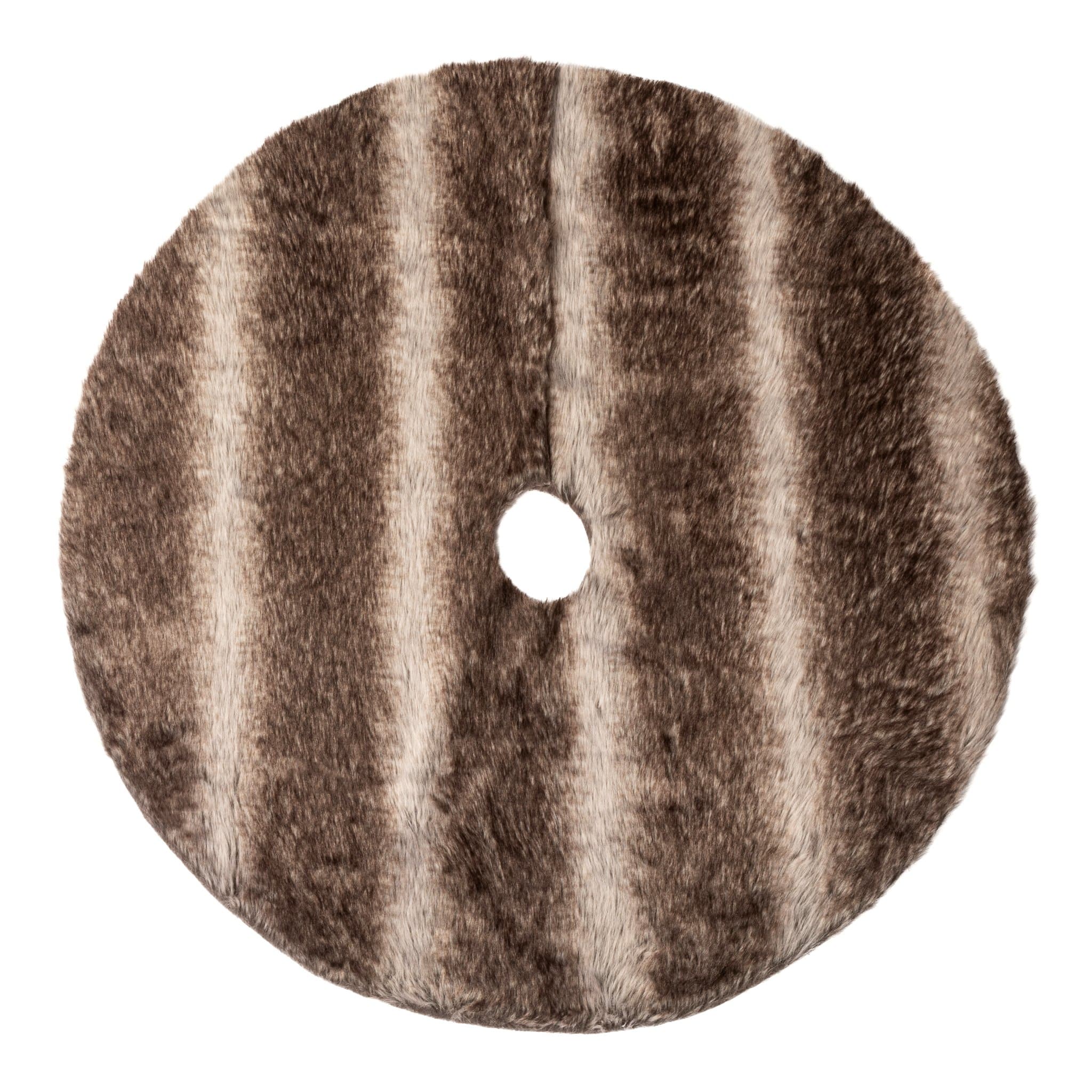 Faux Fur Tree Skirt 60″ Round – Brown | Rental