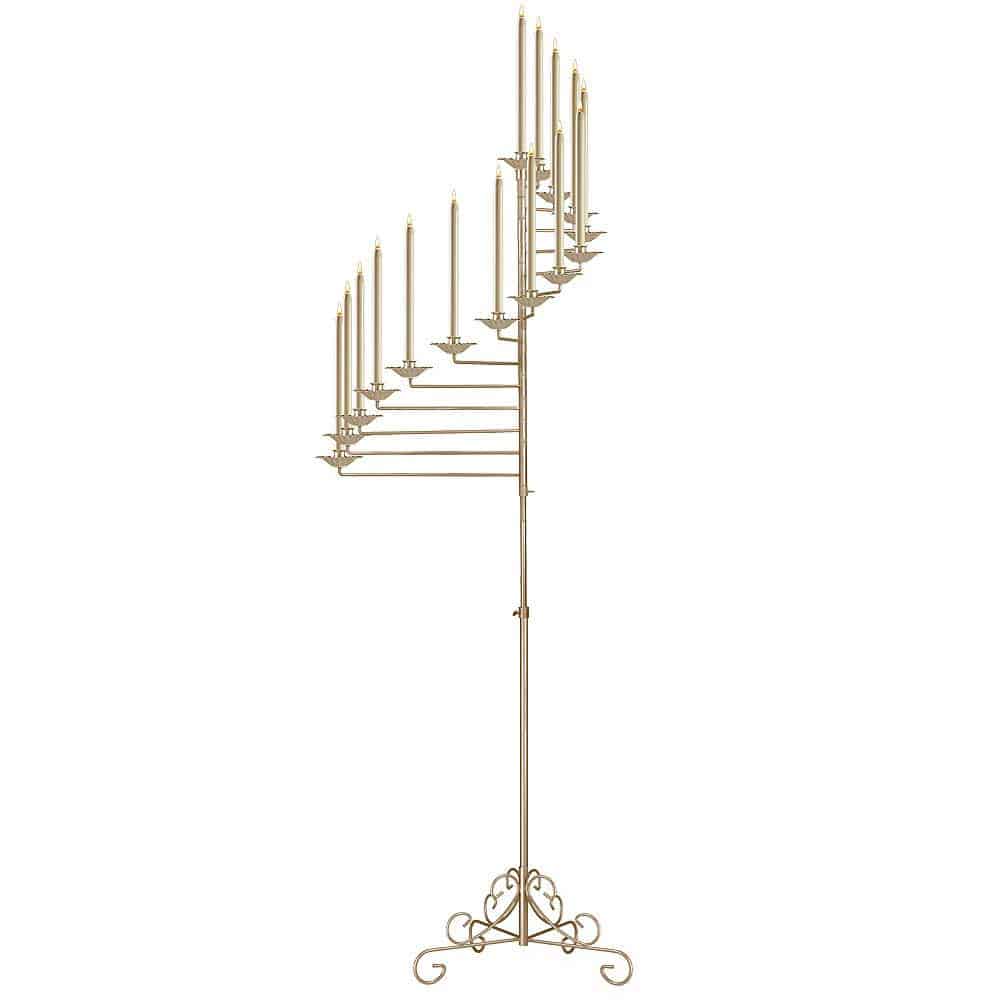 15-Light Spiral Candelabra – Gold | Rental 15-Light Spiral Candelabra – Gold | Rental