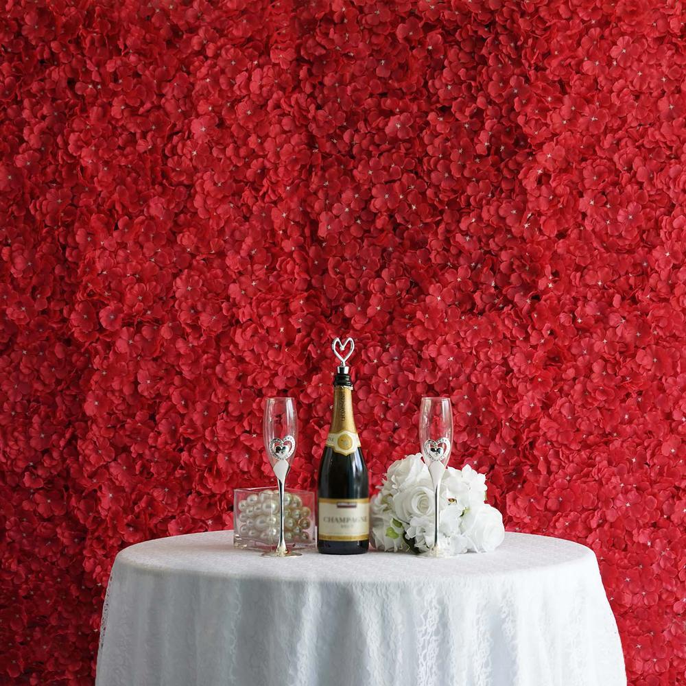 Flower Wall – UV Protected Red Hydrangea Flower Wall Mat | Rental