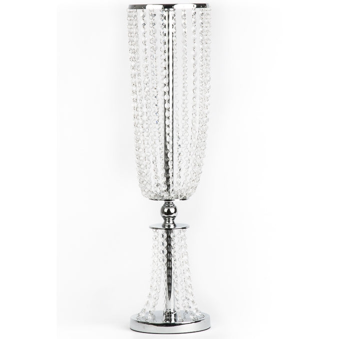 Crystal Column Tabletop Centerpiece – Silver | Rental