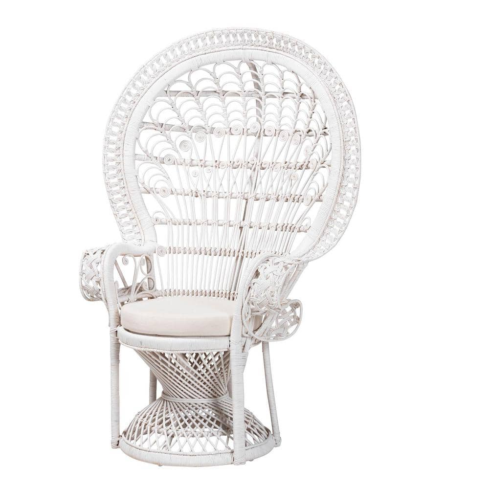 bali & pari — Kallima White Rattan Peacock Chair | Rental