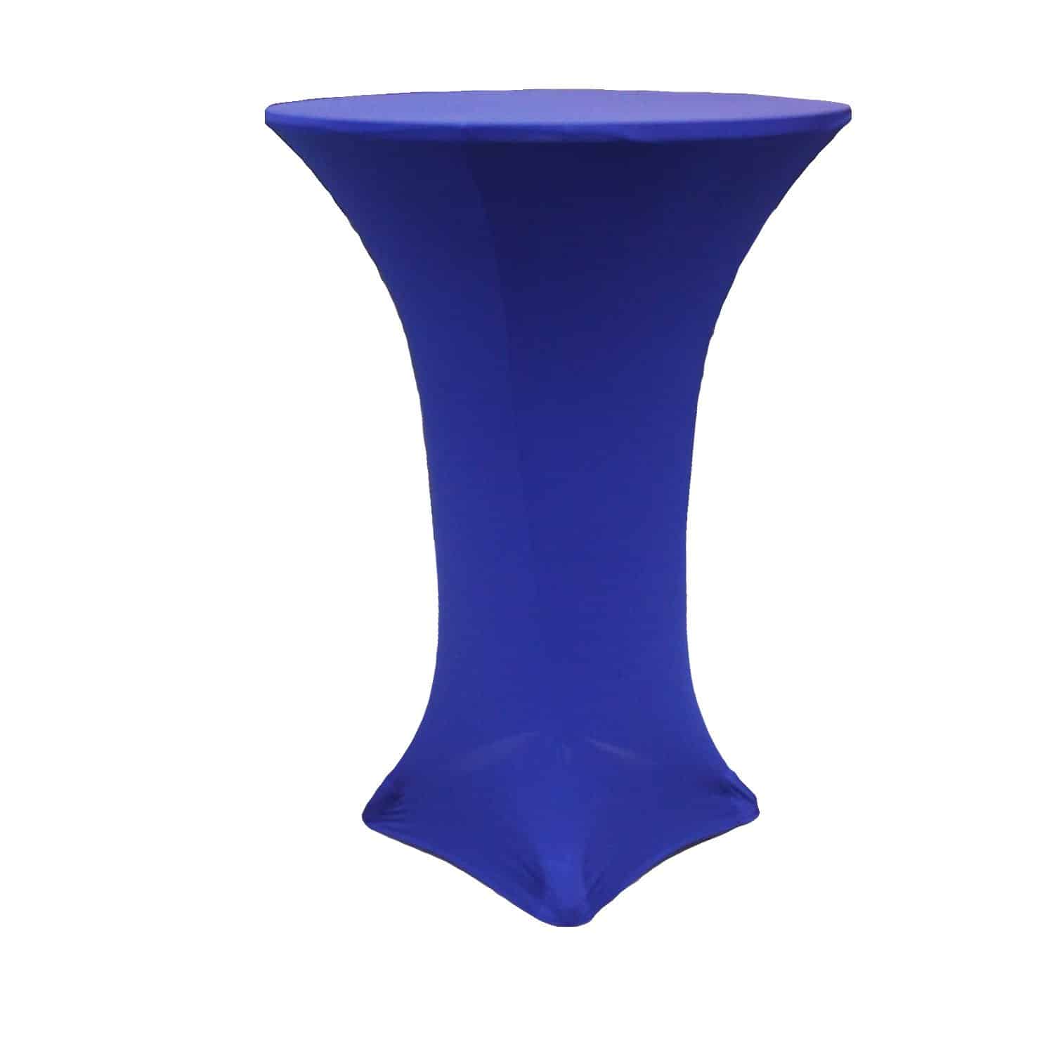 Spandex | Royal Blue | 36″ Round Cocktail Table Cover Rental | Used – Purchase | Rental Spandex | Royal Blue | 36″ Round Cocktail Table Cover Rental | Used – Purchase | Rental