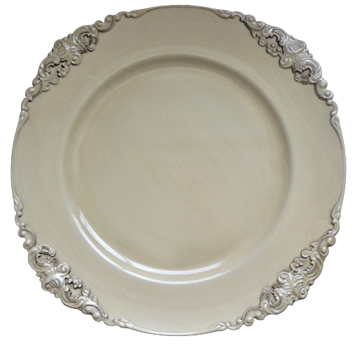Beaded Charger Plate – Antique Ivory | Used – Purchase | Rental Beaded Charger Plate – Antique Ivory | Used – Purchase | Rental
