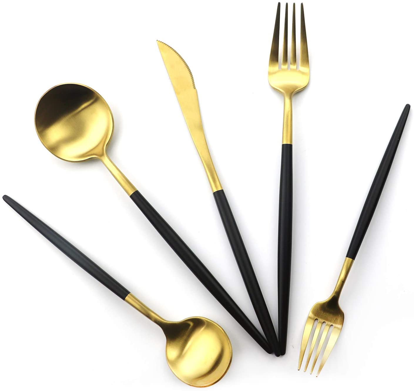 Modern Gold & Black Matte Salad Fork | Used – Purchase | Rental